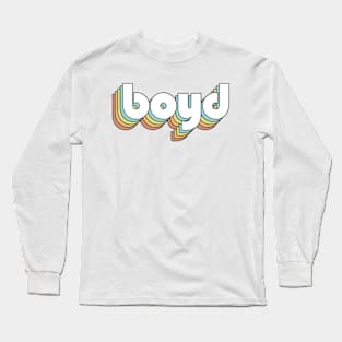 Boyd - Retro Rainbow Typography Faded Style Long Sleeve T-Shirt